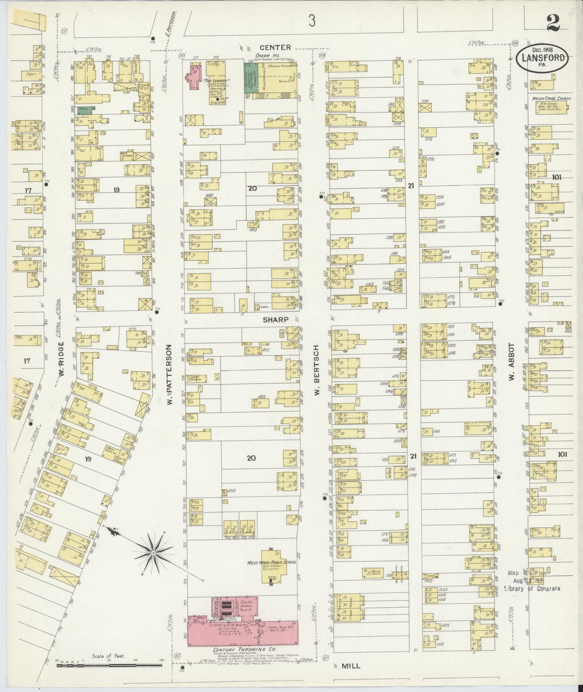Sanborn Fire Insurance Map from Lansford, Carbon County, Pennsylvania (1908), Sheet #0002 - Complete Map Set gallery image, historic Sanborn map, vintage wall art, Pennsylvania Pennsylvania