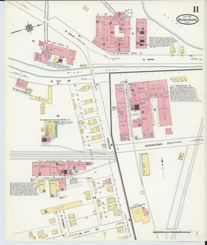 Sanborn Fire Insurance Map from Miamisburg, Montgomery County, Ohio (1911), Sheet #0011 - Historic Sanborn Fire Insurance Map Print, vintage old map wall art, antique decor, genealogy gift, Ohio Ohio map