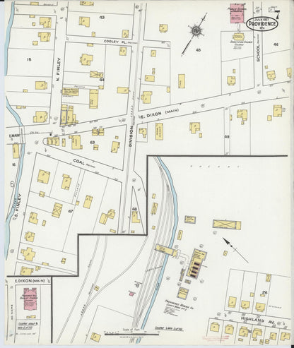 Sanborn Fire Insurance Map from Providence, Webster County, Kentucky (1921), Sheet #0007 - Complete Map Set gallery image, historic Sanborn map, vintage wall art, Kentucky Kentucky