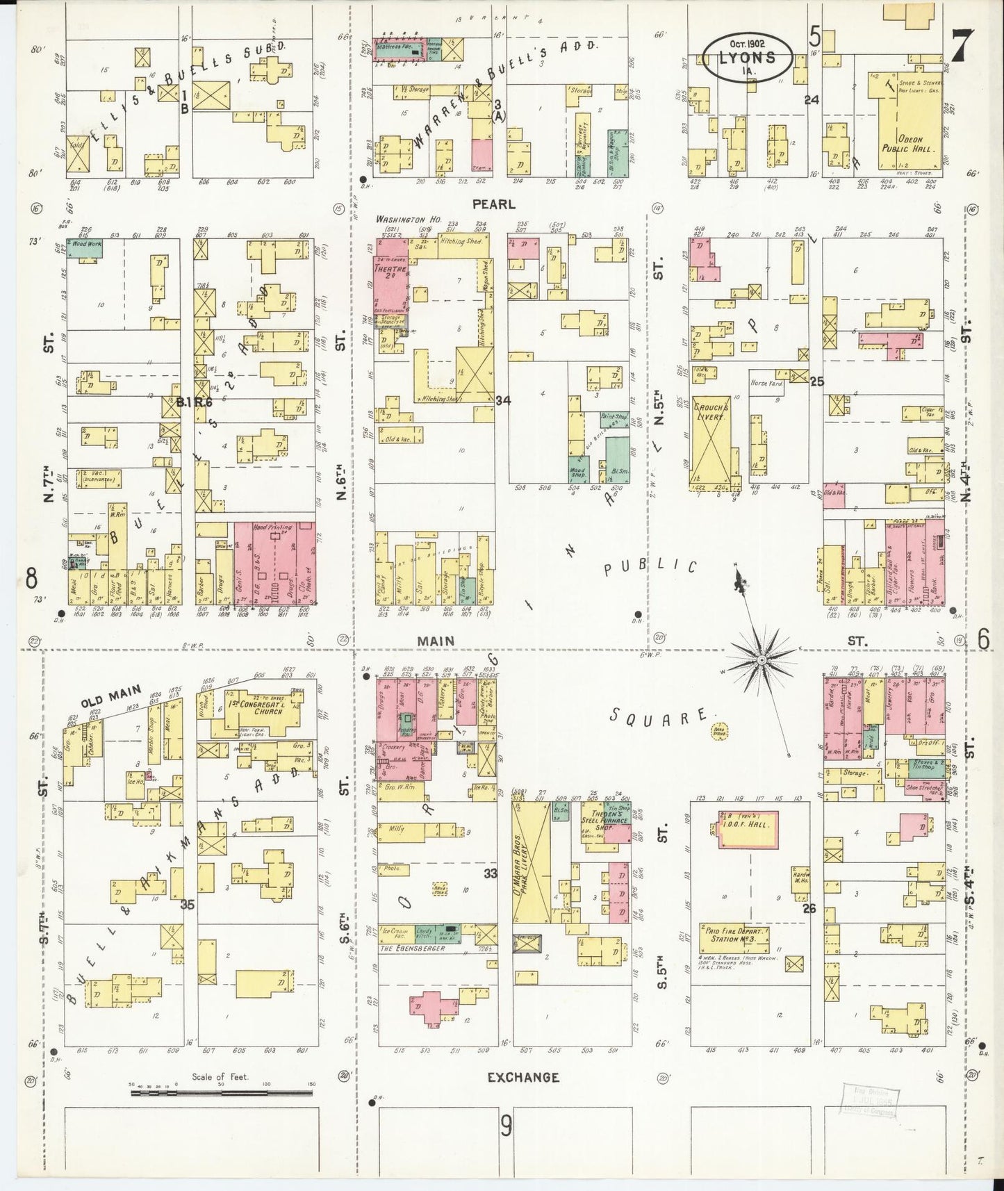 Sanborn Fire Insurance Map from Lyons, Clinton County, Iowa (1902), Sheet #0007 - Historic Sanborn Fire Insurance Map Print