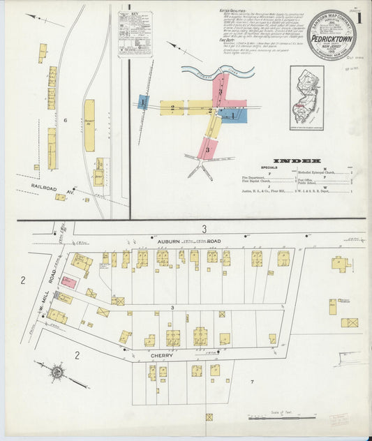 Sanborn Fire Insurance Map from Pedricktown, Salem County, New Jersey. (1915) – Historic Sanborn Fire Insurance Map Print