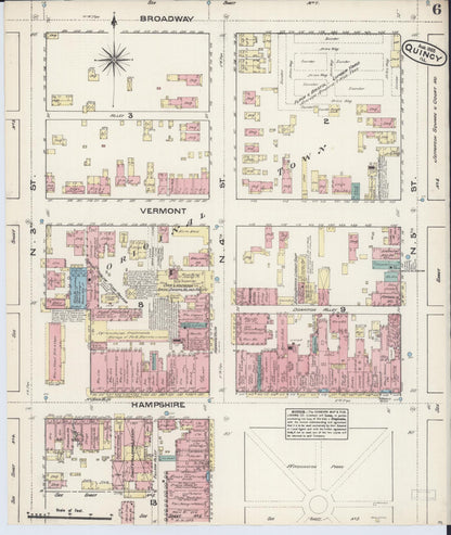 Sanborn Fire Insurance Map from Quincy, Adams County, Illinois (1883), Sheet #0006 - Complete Map Set gallery image, historic Sanborn map, vintage wall art, Illinois Illinois