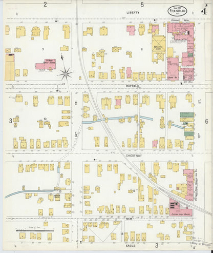 Sanborn Fire Insurance Map from Franklin, Venango County, Pennsylvania (1901), Sheet #0004 - Complete Map Set gallery image, historic Sanborn map, vintage wall art, Pennsylvania Pennsylvania