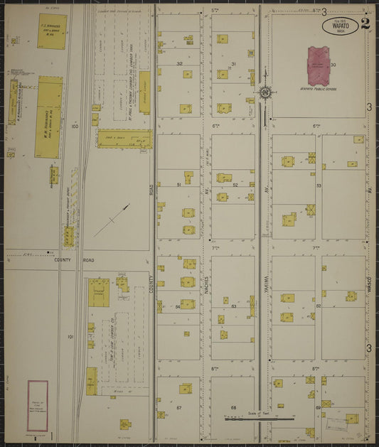 Sanborn Fire Insurance Map from Wapato, Yakima County, Washington (1915), Sheet #0002 - Historic Sanborn Fire Insurance Map Print, vintage old map wall art, antique decor, genealogy gift, Washington Washington map