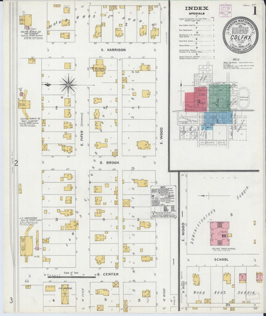 Sanborn Fire Insurance Map from Colfax, McLean County, Illinois (1906), Sheet #0001 - Complete Map Set gallery image, historic Sanborn map, vintage wall art, Illinois Illinois
