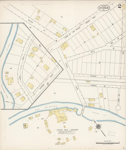 Sanborn Fire Insurance Map from San Anselmo, Marin County, California (1919), Sheet #0002 - Complete Map Set gallery image, historic Sanborn map, vintage wall art, California California