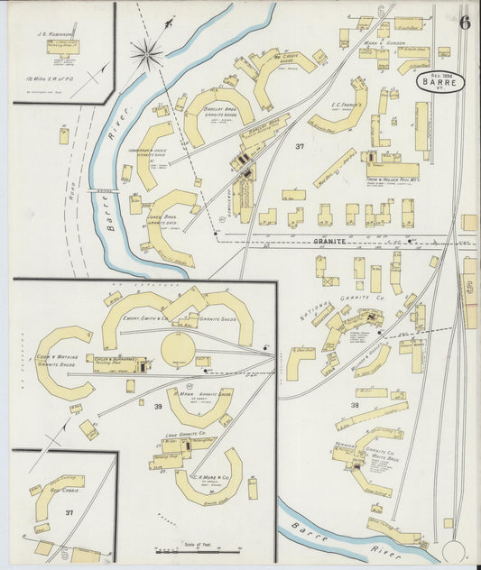 Sanborn Fire Insurance Map from Barre, Washington County, Vermont (1894), Sheet #0006 - Historic Sanborn Fire Insurance Map Print, vintage old map wall art, antique decor, genealogy gift, Vermont Vermont map