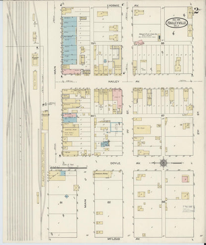 Sanborn Fire Insurance Map from Hailyville, Pittsburg County, Oklahoma (1914), Sheet #0002 - Complete Map Set gallery image, historic Sanborn map, vintage wall art, Oklahoma Oklahoma