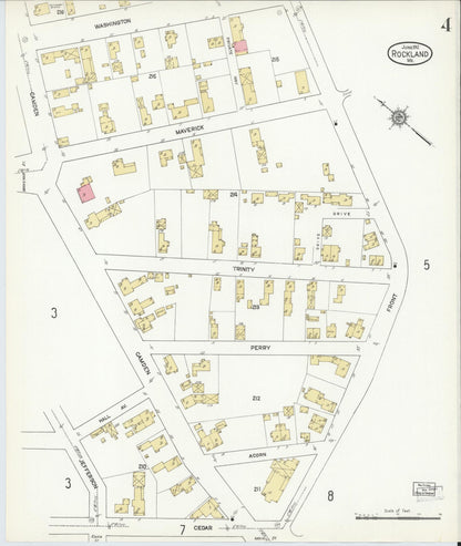 Sanborn Fire Insurance Map from Rockland, Knox County, Maine (1912), Sheet #0004 - Complete Map Set gallery image, historic Sanborn map, vintage wall art, Maine Maine