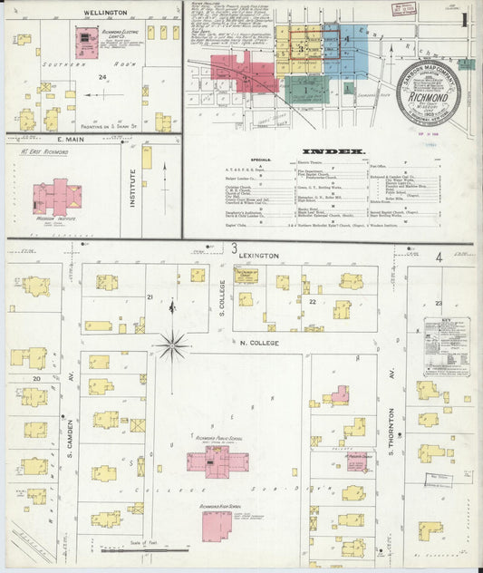 Sanborn Fire Insurance Map from Richmond, Ray County, Missouri (1909), Sheet #0001 - Historic Sanborn Fire Insurance Map Print, vintage old map wall art, antique decor, genealogy gift, Missouri Missouri map