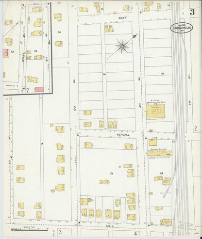 Sanborn Fire Insurance Map from Coraopolis, Allegheny County, Pennsylvania (1906), Sheet #0003 - Complete Map Set gallery image, historic Sanborn map, vintage wall art, Pennsylvania Pennsylvania