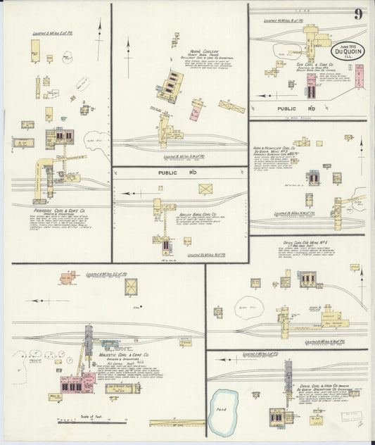 Sanborn Fire Insurance Map from Du Quoin, Perry County, Illinois (1910), Sheet #0009 - Historic Sanborn Fire Insurance Map Print, vintage old map wall art, antique decor, genealogy gift, Illinois Illinois map