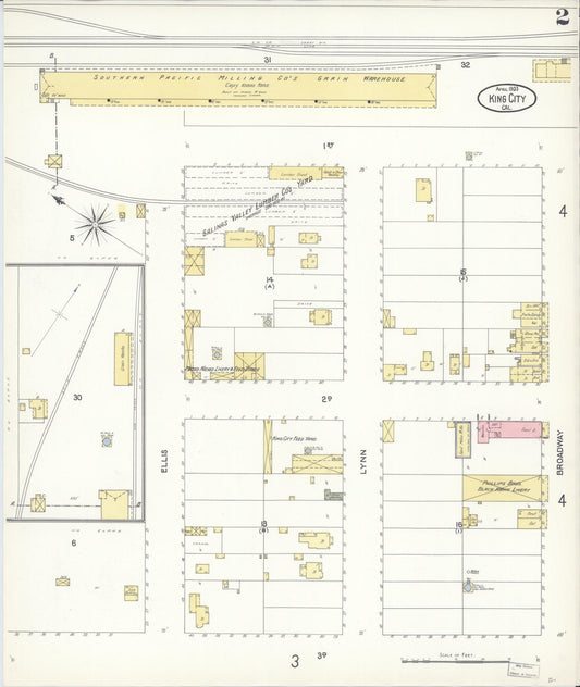 Sanborn Fire Insurance Map from King City, Monterey County, California (1903), Sheet #0002 - Historic Sanborn Fire Insurance Map Print, vintage old map wall art, antique decor, genealogy gift, California California map