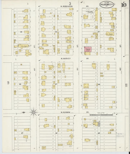 Sanborn Fire Insurance Map from Oklahoma City, Oklahoma County, Oklahoma (1898), Sheet #0010 - Complete Map Set gallery image, historic Sanborn map, vintage wall art, Oklahoma City Oklahoma
