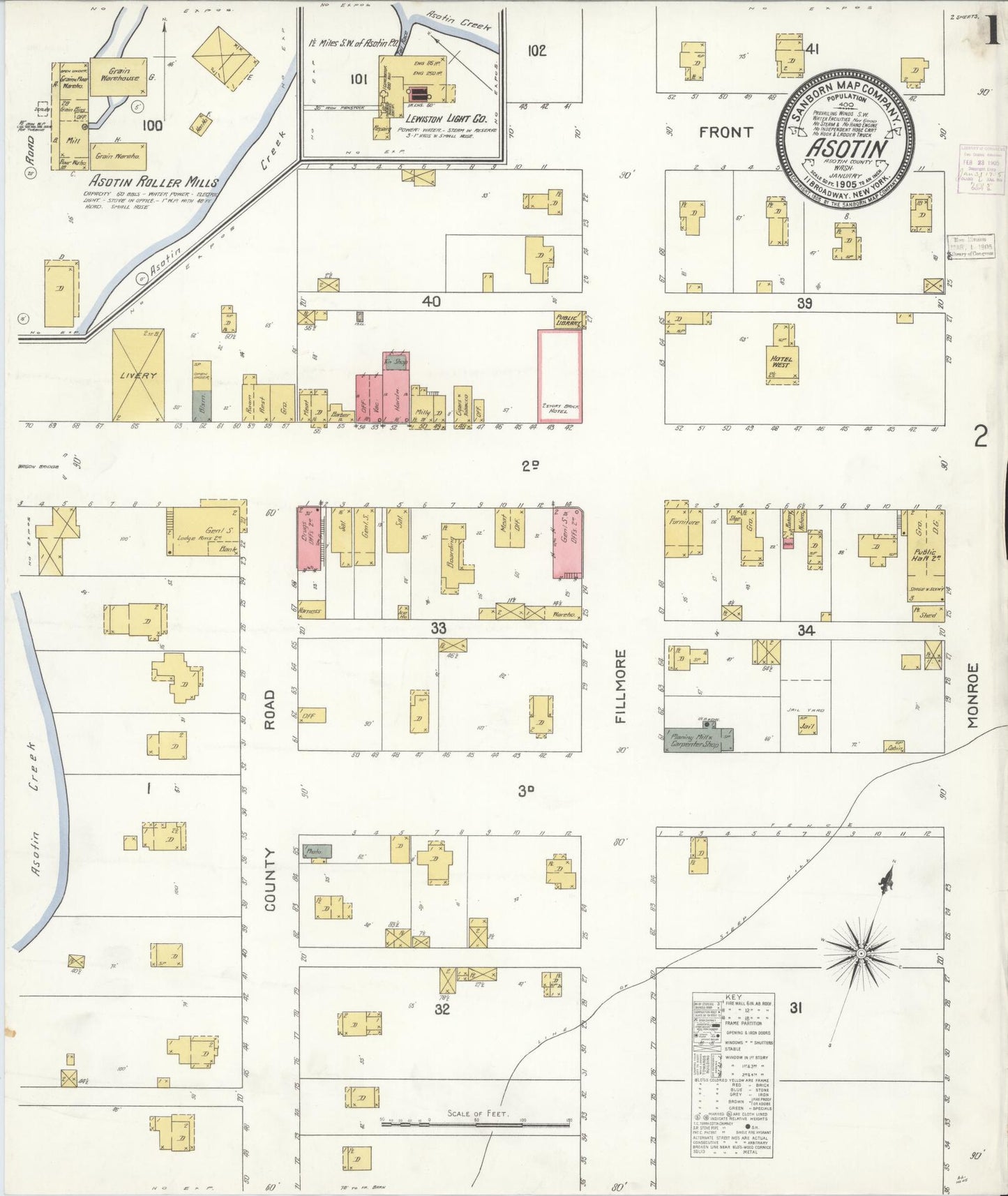Sanborn Fire Insurance Map from Asotin, Asotin County, Washington. (1905) – Historic Sanborn Fire Insurance Map Print
