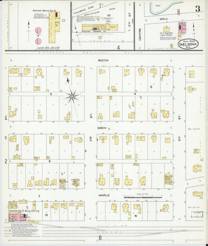 Sanborn Fire Insurance Map from Shelbina, Shelby County, Missouri (1909), Sheet #0003 - Complete Map Set gallery image, historic Sanborn map, vintage wall art, Missouri Missouri