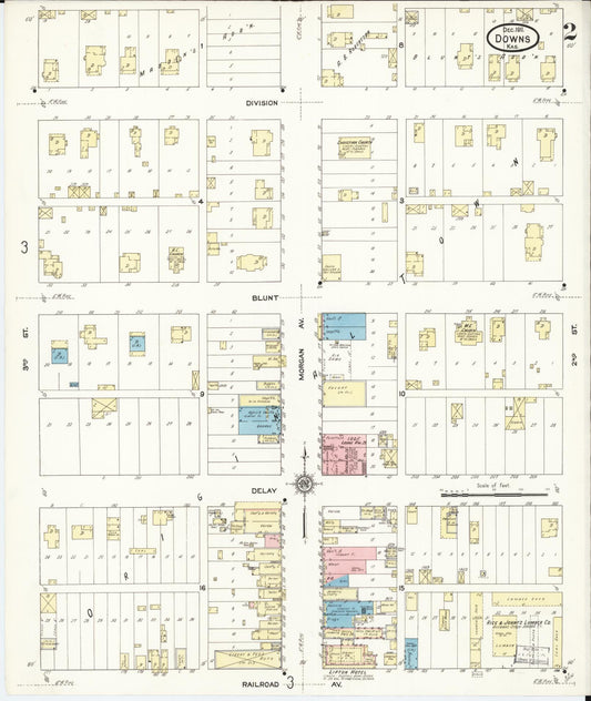 Sanborn Fire Insurance Map from Downs, Osborne County, Kansas (1911), Sheet #0002 - Historic Sanborn Fire Insurance Map Print, vintage old map wall art, antique decor, genealogy gift, Kansas Kansas map