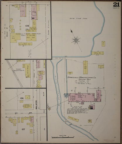 Sanborn Fire Insurance Map from Augusta, Richmond County, Georgia (1890), Sheet #0021 - Complete Map Set gallery image, historic Sanborn map, vintage wall art, Georgia Georgia