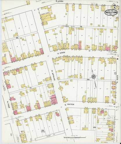 Sanborn Fire Insurance Map from Middletown, Dauphin County, Pennsylvania (1920), Sheet #0007 - Historic Sanborn Fire Insurance Map Print, vintage old map wall art, antique decor, genealogy gift, Pennsylvania Pennsylvania map