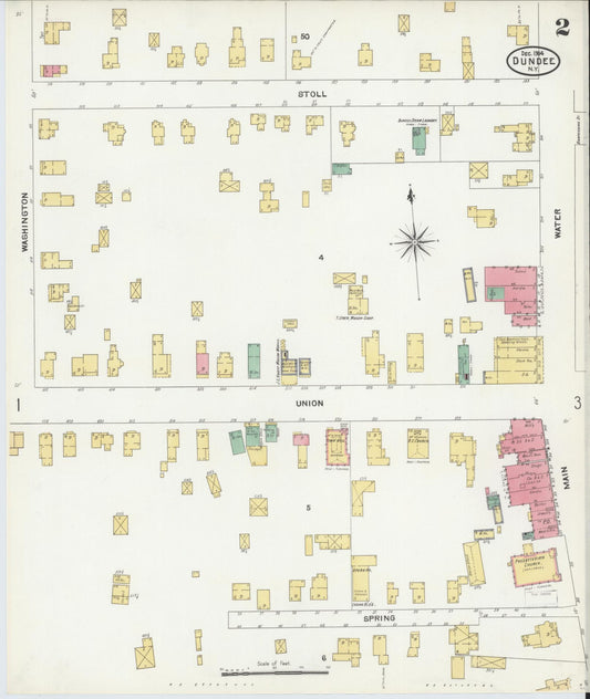 Sanborn Fire Insurance Map from Dundee, Yates County, New York (1904), Sheet #0002 - Historic Sanborn Fire Insurance Map Print, vintage old map wall art, antique decor, genealogy gift, New York New York map