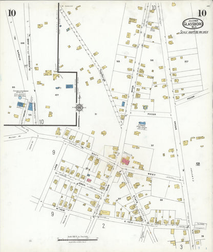 Sanborn Fire Insurance Map from Glassboro, Gloucester County, New Jersey (1923), Sheet #0010 - Complete Map Set gallery image, historic Sanborn map, vintage wall art, New Jersey New Jersey