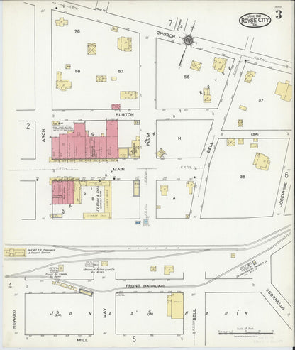 Sanborn Fire Insurance Map from Royse City, Rockwell County, Texas (1921), Sheet #0003 - Historic Sanborn Fire Insurance Map Print, vintage old map wall art, antique decor, genealogy gift, Texas Texas map