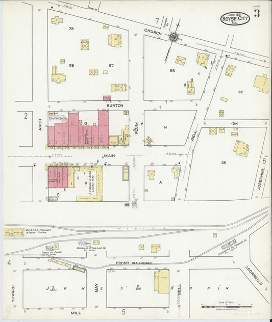 Sanborn Fire Insurance Map from Royse City, Rockwell County, Texas (1921), Sheet #0003 - Historic Sanborn Fire Insurance Map Print, vintage old map wall art, antique decor, genealogy gift, Texas Texas map