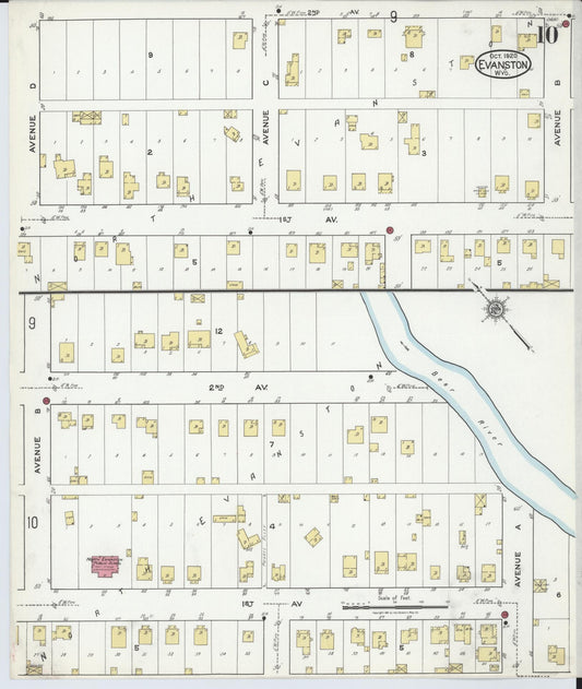 Sanborn Fire Insurance Map from Evanston, Uinta County, Wyoming (1920), Sheet #0010 - Historic Sanborn Fire Insurance Map Print, vintage old map wall art, antique decor, genealogy gift, Wyoming Wyoming map