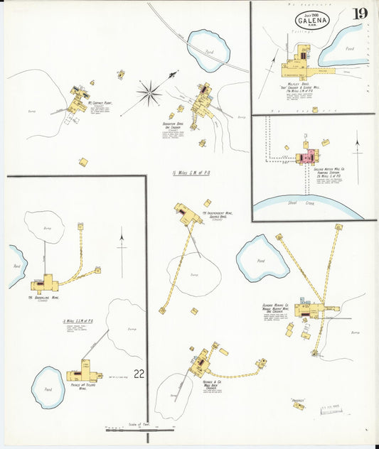 Sanborn Fire Insurance Map from Galena, Cherokee County, Kansas (1900), Sheet #0019 - Historic Sanborn Fire Insurance Map Print, vintage old map wall art, antique decor, genealogy gift, Kansas Kansas map