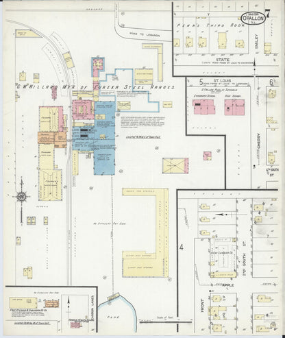 Sanborn Fire Insurance Map from O'Fallon, Saint Clair County, Illinois (1914), Sheet #0007 - Historic Sanborn Fire Insurance Map Print, vintage old map wall art, antique decor, genealogy gift, Illinois Illinois map
