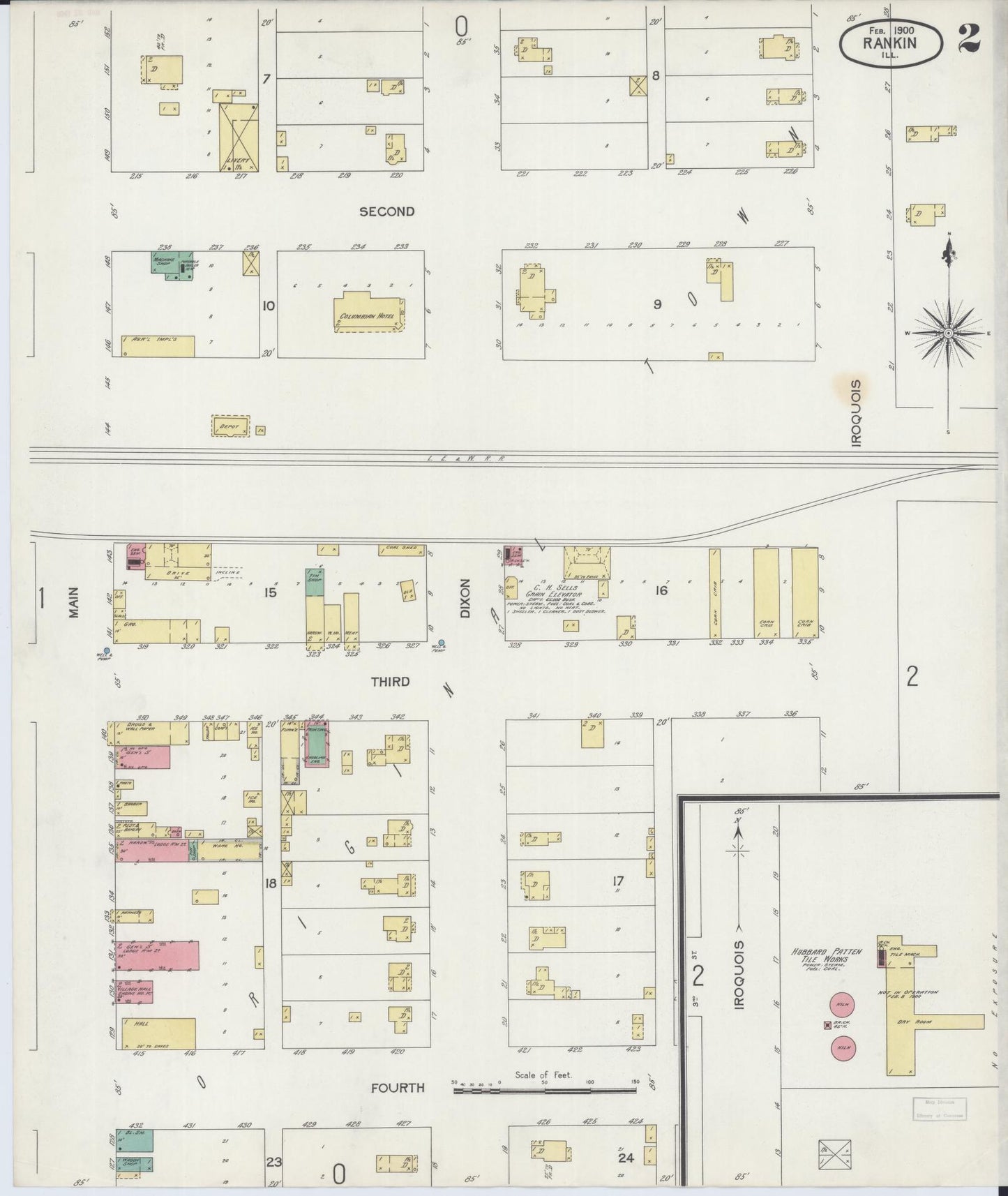 Sanborn Fire Insurance Map from Rankin, Vermilion County, Illinois (1900), Sheet #0002 - Complete Map Set gallery image, historic Sanborn map, vintage wall art, Illinois Illinois