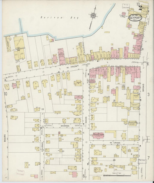 Sanborn Fire Insurance Map from Keyport, Monmouth County, New Jersey (1914), Sheet #0002 - Historic Sanborn Fire Insurance Map Print, vintage old map wall art, antique decor, genealogy gift, New Jersey New Jersey map