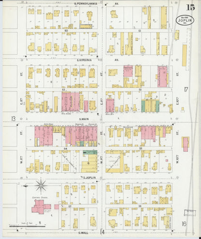 Sanborn Fire Insurance Map from Joplin, Jasper County, Missouri (1900), Sheet #0015 - Complete Map Set gallery image, historic Sanborn map, vintage wall art, Missouri Missouri