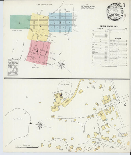 Sanborn Fire Insurance Map from Lead, Lawrence County, South Dakota (1897), Sheet #0001 - Historic Sanborn Fire Insurance Map Print, vintage old map wall art, antique decor, genealogy gift, South Dakota South Dakota map