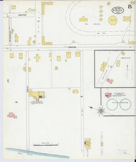 Sanborn Fire Insurance Map from Ripley, Brown County, Ohio (1904), Sheet #0008 - Historic Sanborn Fire Insurance Map Print, vintage old map wall art, antique decor, genealogy gift, Ohio Ohio map