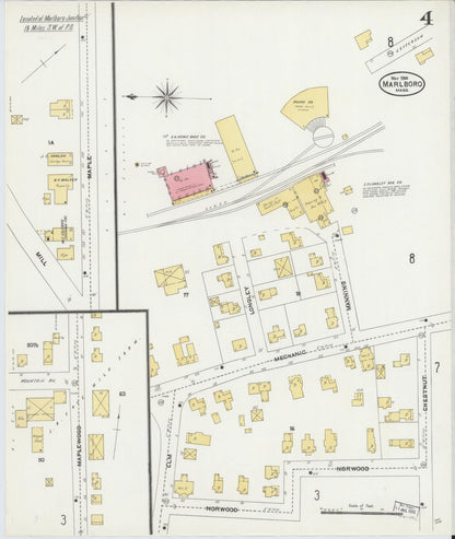 Sanborn Fire Insurance Map from Marlborough, Middlesex County, Massachusetts (1906), Sheet #0004 - Complete Map Set gallery image, historic Sanborn map, vintage wall art, Massachusetts Massachusetts