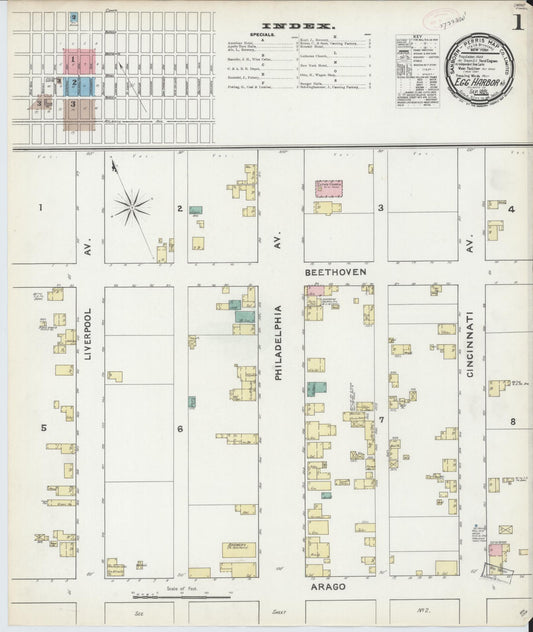 Sanborn Fire Insurance Map from Egg Harbor City, Atlantic County, New Jersey. (1891) – Historic Sanborn Fire Insurance Map Print