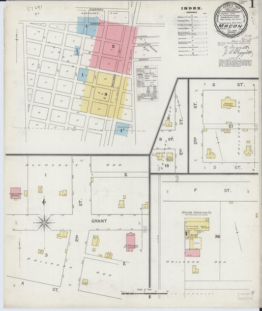 Sanborn Fire Insurance Map from Macon, Macon County, Illinois (1893), Sheet #0001 - Historic Sanborn Fire Insurance Map Print, vintage old map wall art, antique decor, genealogy gift, Illinois Illinois map