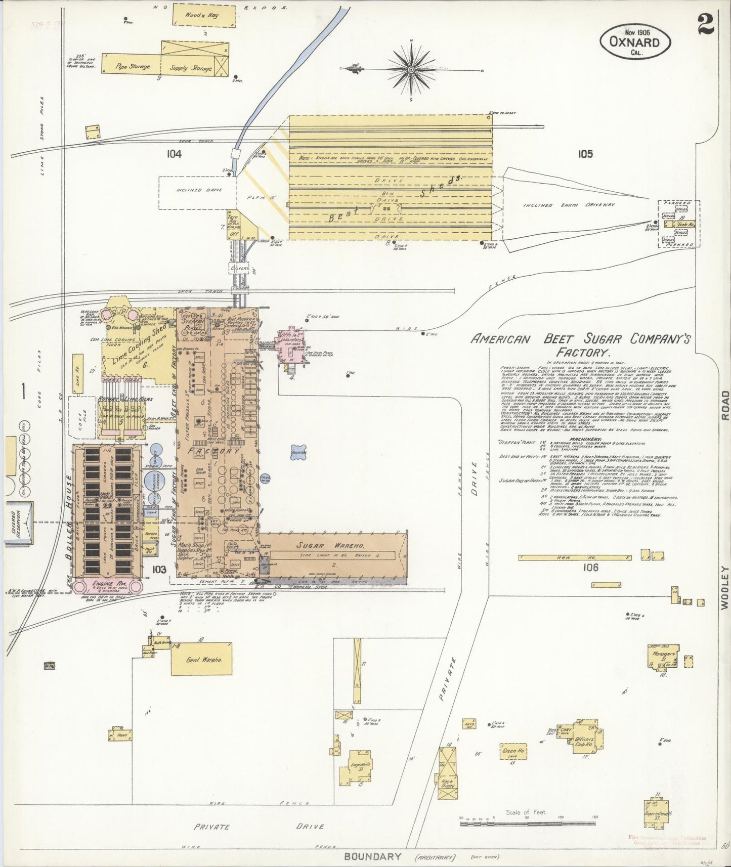Sanborn Fire Insurance Map from Oxnard, Ventura County, California (1906), Sheet #0002 - Complete Map Set gallery image, historic Sanborn map, vintage wall art, California California