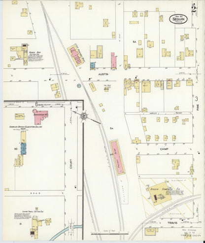 Sanborn Fire Insurance Map from Seguin, Guadalupe County, Texas (1912), Sheet #0002 - Complete Map Set gallery image, historic Sanborn map, vintage wall art, Texas Texas