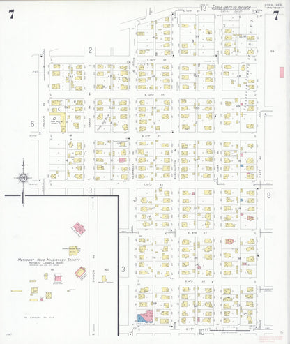 Sanborn Fire Insurance Map from York, York County, Nebraska (1933), Sheet #0007 - Complete Map Set gallery image, historic Sanborn map, vintage wall art, Nebraska Nebraska