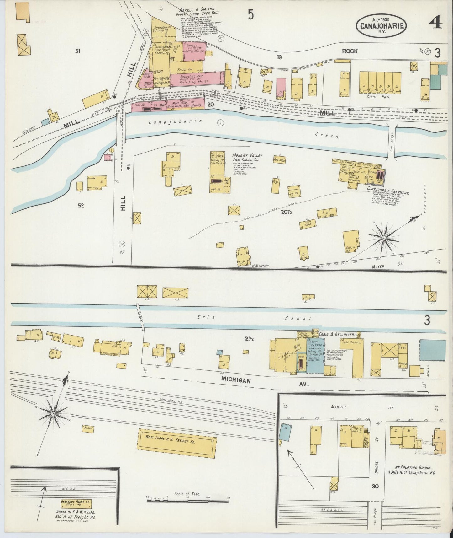 Sanborn Fire Insurance Map from Canajoharie, Montgomery County, New York (1902), Sheet #0004 - Complete Map Set gallery image, historic Sanborn map, vintage wall art, New York New York