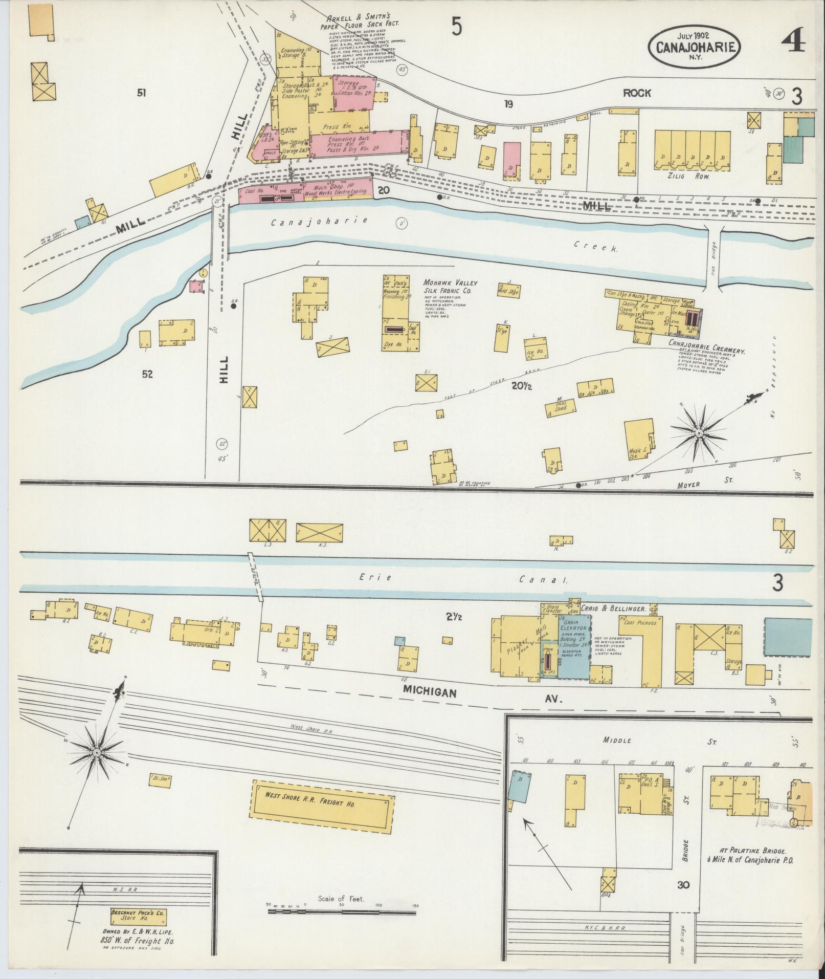 Sanborn Fire Insurance Map from Canajoharie, Montgomery County, New York (1902), Sheet #0004 - Complete Map Set gallery image, historic Sanborn map, vintage wall art, New York New York