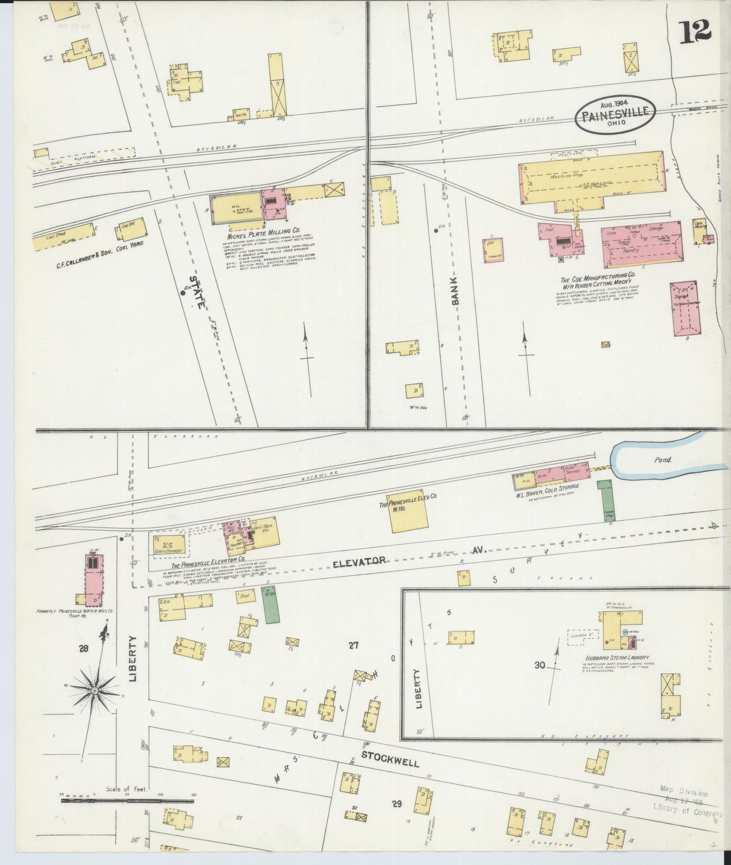 Sanborn Fire Insurance Map from Painesville, Lake County, Ohio (1904), Sheet #0012 - Complete Map Set gallery image, historic Sanborn map, vintage wall art, Ohio Ohio