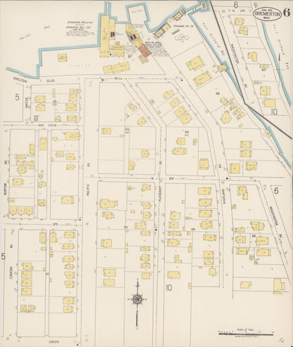 Sanborn Fire Insurance Map from Bremerton, Kitsap County, Washington (1918), Sheet #0006 - Complete Map Set gallery image, historic Sanborn map, vintage wall art, Washington Washington