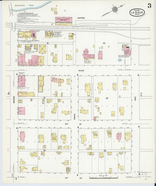 Sanborn Fire Insurance Map from Le Sueur, Le Sueur County, Minnesota (1911), Sheet #0003 - Historic Sanborn Fire Insurance Map Print, vintage old map wall art, antique decor, genealogy gift, Minnesota Minnesota map