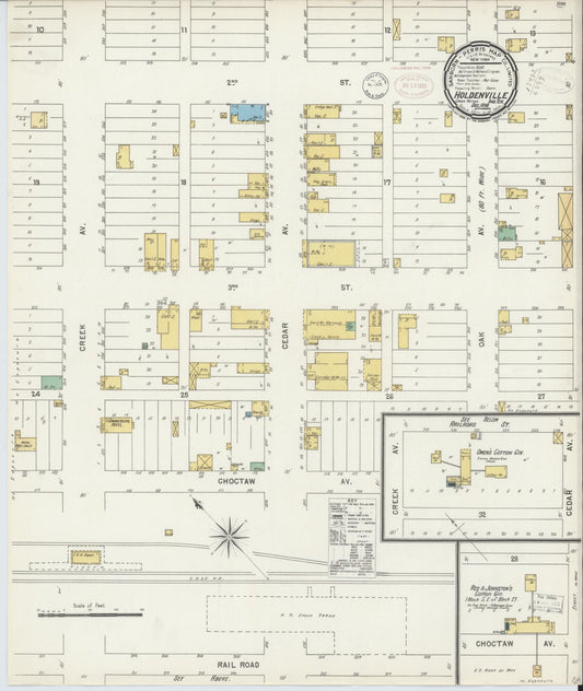 Sanborn Fire Insurance Map from Holdenville, Hughes County, Oklahoma. (1898) – Historic Sanborn Fire Insurance Map Print