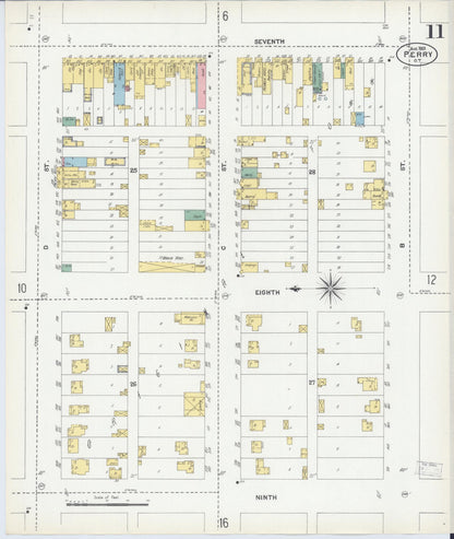 Sanborn Fire Insurance Map from Perry, Noble County, Oklahoma (1901), Sheet #0011 - Complete Map Set gallery image, historic Sanborn map, vintage wall art, Oklahoma Oklahoma