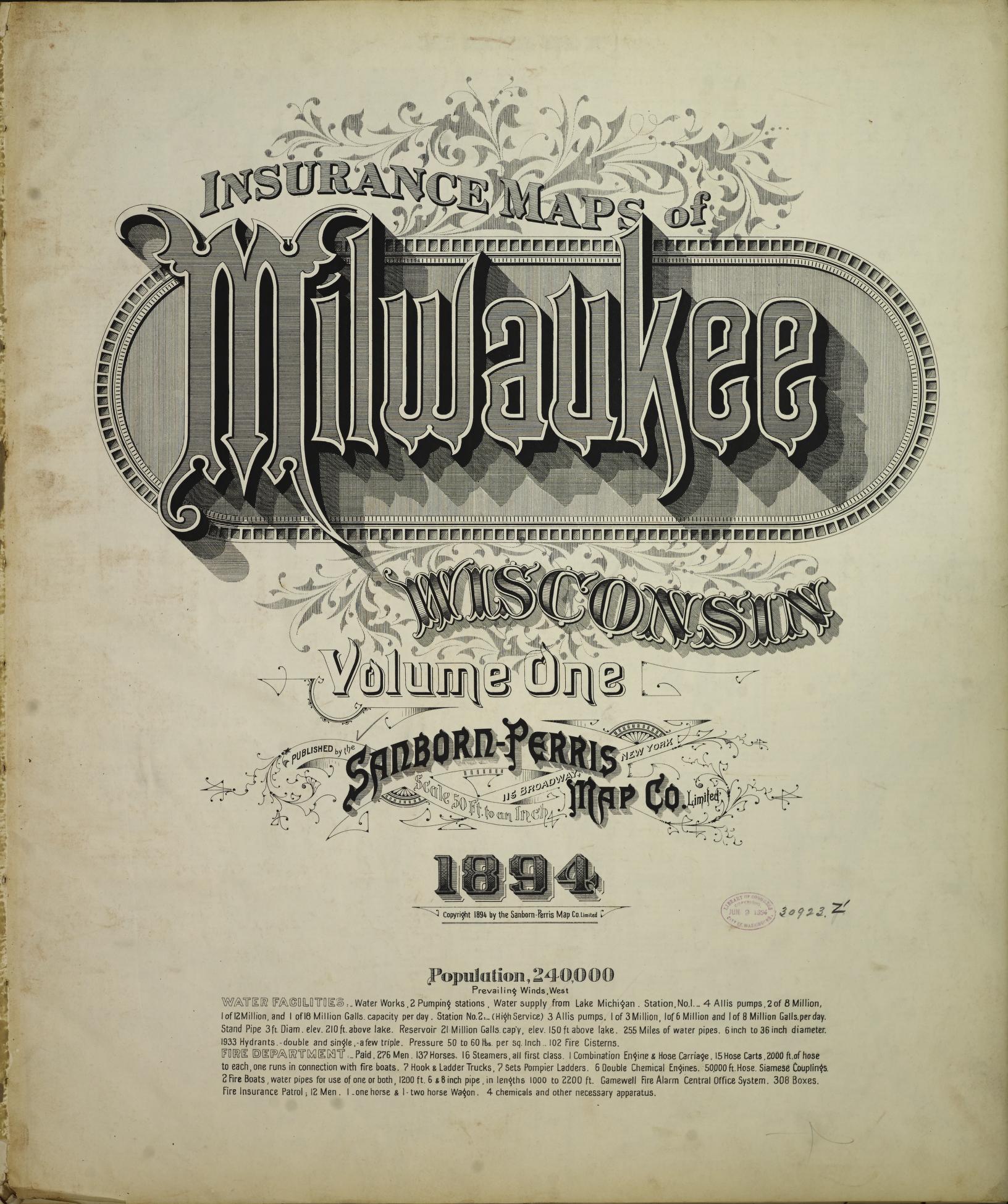 Milwaukee, Milwaukee County, Wisconsin (1894) – Sanborn Fire Insurance Map – Map View