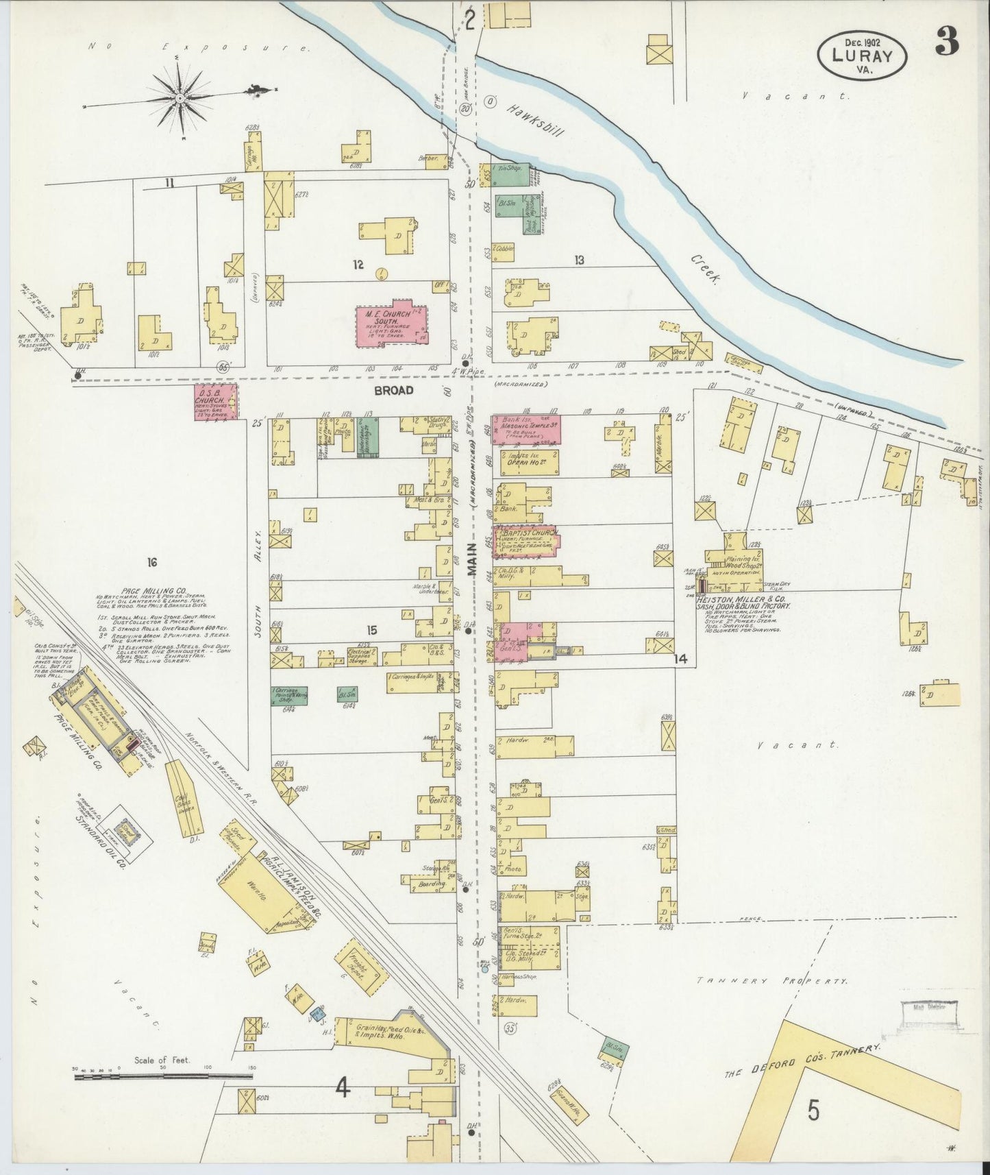 Sanborn Fire Insurance Map from Luray, Page County, Virginia (1902), Sheet #0003 - Historic Sanborn Fire Insurance Map Print, vintage old map wall art, antique decor, genealogy gift, Virginia Virginia map